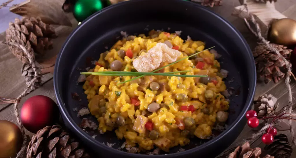 Risotto de Gandules con Chicharron