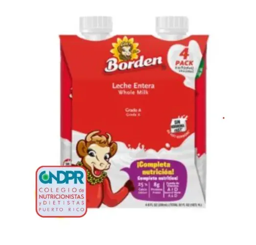 4pack leche entera 8oz