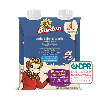 4 Pack Leche Sabor Vainilla Reducida en Grasa 8oz